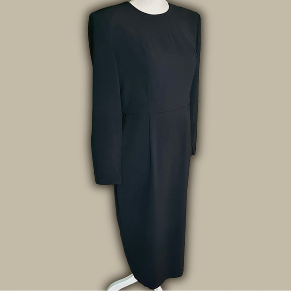 NWOT Sergio Hudson x Target Black ‘Strong Shoulder Midi Dress’ Size Small - Picture 8 of 16